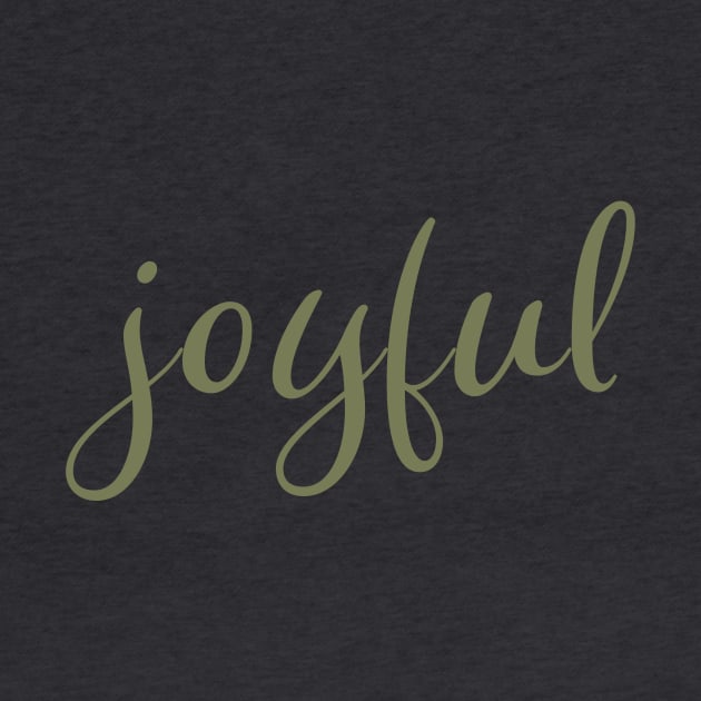 Joyful Olive Green Script Christmas Holiday Wish by OneLook